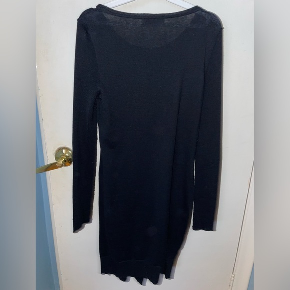 NWOT JustFab Lightweight Black Sweater Dress With Zipper Detail (Size Large) - Picture 2 of 4
